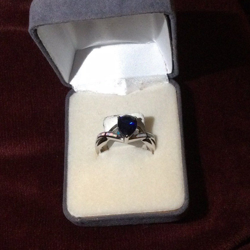 Silver Sterling ring September birthstone color